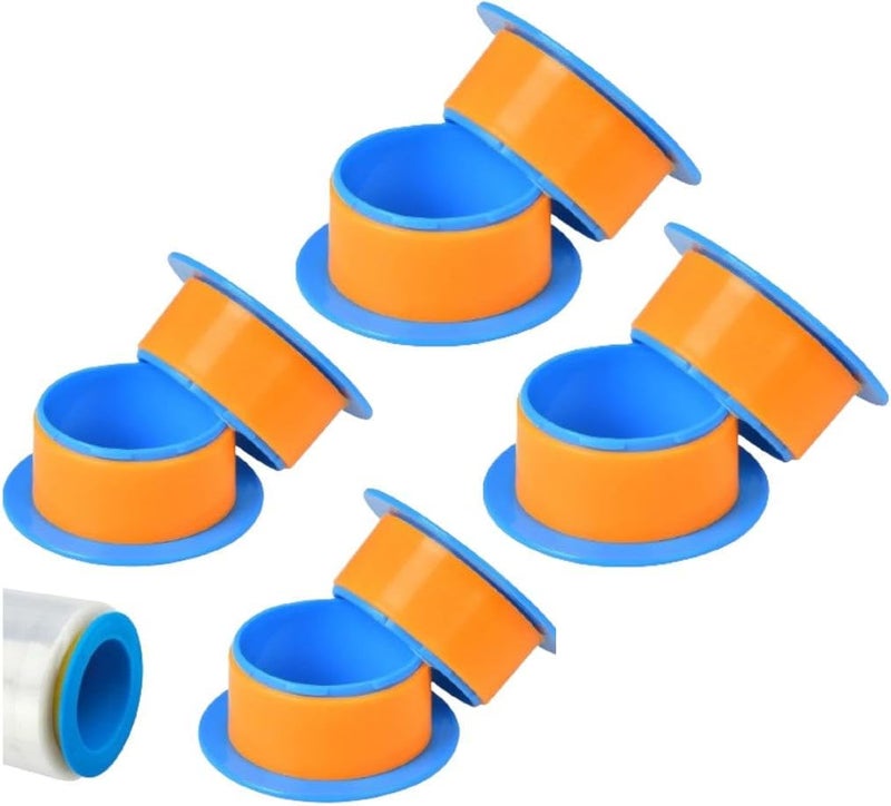 UTAPE Stretch Film Dispenser for 3" Core Film, Pallet Wrap Stretch Film Dispenser Hand Saver Hand protector in Yellow & Blue Color, Durable Shrink Wrap Machine For Moving Supplies & Packing Wrap, Pack of 4 - Image 1
